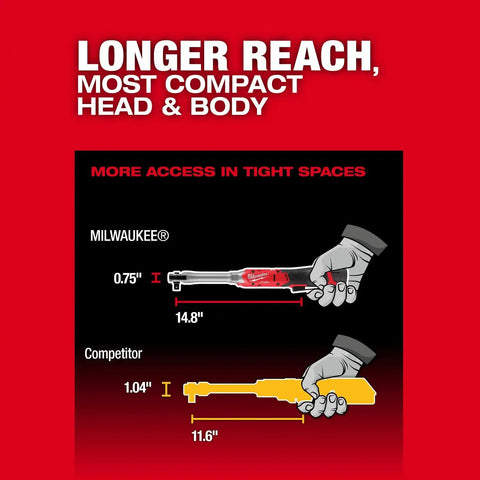 Milwaukee 3055-20 M12 FUEL Half" Extended Reach Cordless Ratchet (Tool Only)