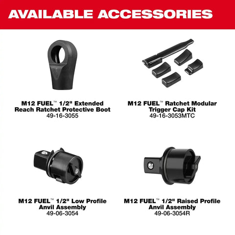 Milwaukee 3055-20 M12 FUEL Half" Extended Reach Cordless Ratchet (Tool Only)