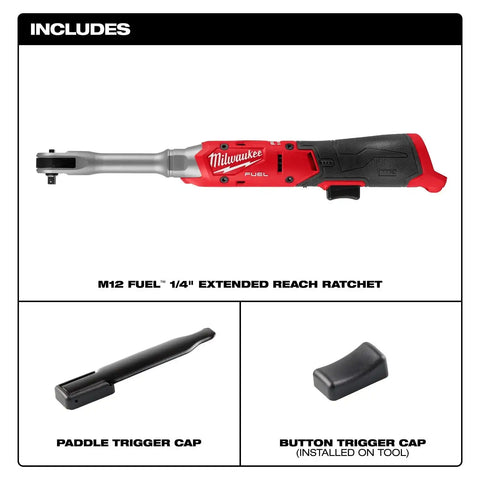 Milwaukee 3058-20 M12 FUEL 1/4" Extended Reach Cordless Ratchet Tool Only