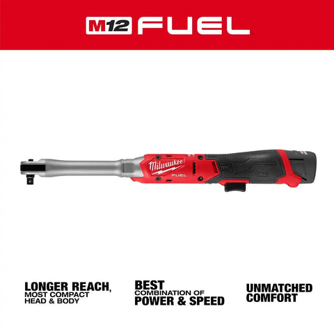 Milwaukee 3059-21 M12 FUEL 3/8" Extended Reach Ratchet Kit with 2.5Ah Battery and Charger