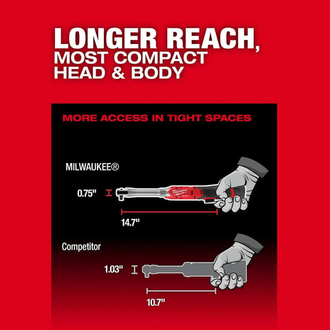 Milwaukee 3059-21 M12 FUEL 3/8" Extended Reach Ratchet Kit with 2.5Ah Battery and Charger