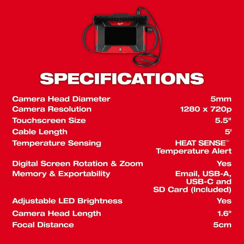 Milwaukee 3151-21 M12 Auto Shop Borescope with Wi-Fi File Sharing Kit