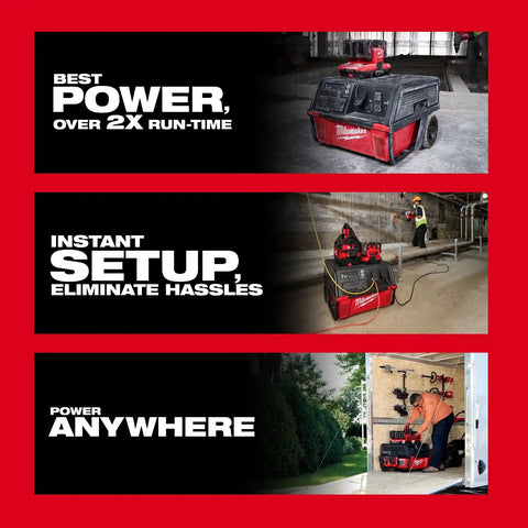 Milwaukee 3301R ROLL-ON 7200W 3600W 6.0kWh Portable Power Supply with Integrated Battery