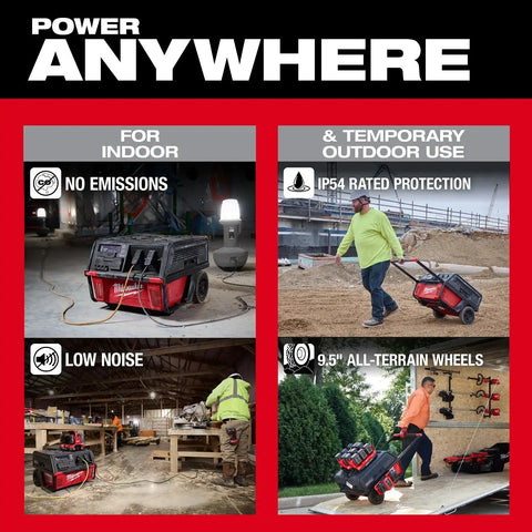 Milwaukee 3301R ROLL-ON 7200W 3600W 6.0kWh Portable Power Supply with Integrated Battery