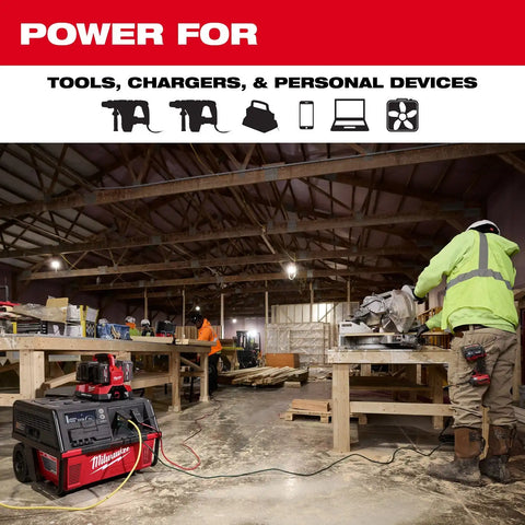 Milwaukee 3301R ROLL-ON 7200W 3600W 6.0kWh Portable Power Supply with Integrated Battery