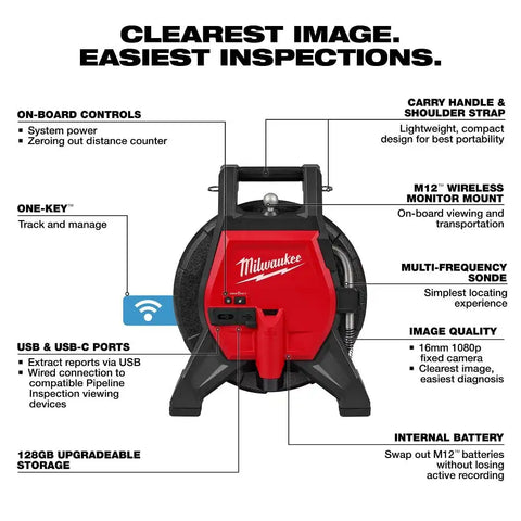 Milwaukee 3318-22A M12 65’ Ultra Flex Compact Inspection Camera Kit