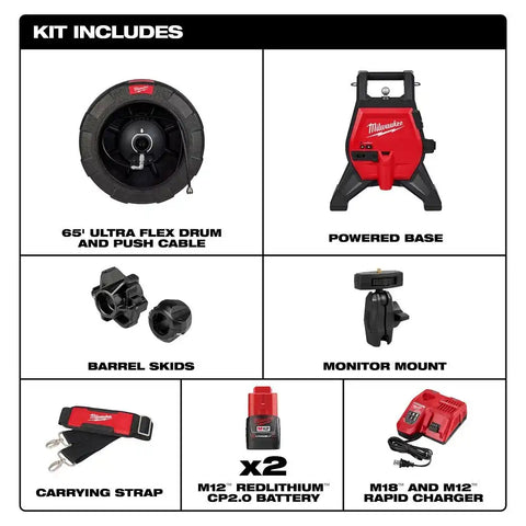Milwaukee 3318-22A M12 65’ Ultra Flex Compact Inspection Camera Kit