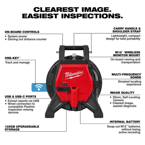 Milwaukee 3318-22B M12 85’ High Flex Compact Inspection Camera Kit