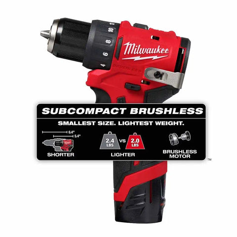 Milwaukee 3401-22 M12 Subcompact Brushless 3/8" Drill/Driver Kit