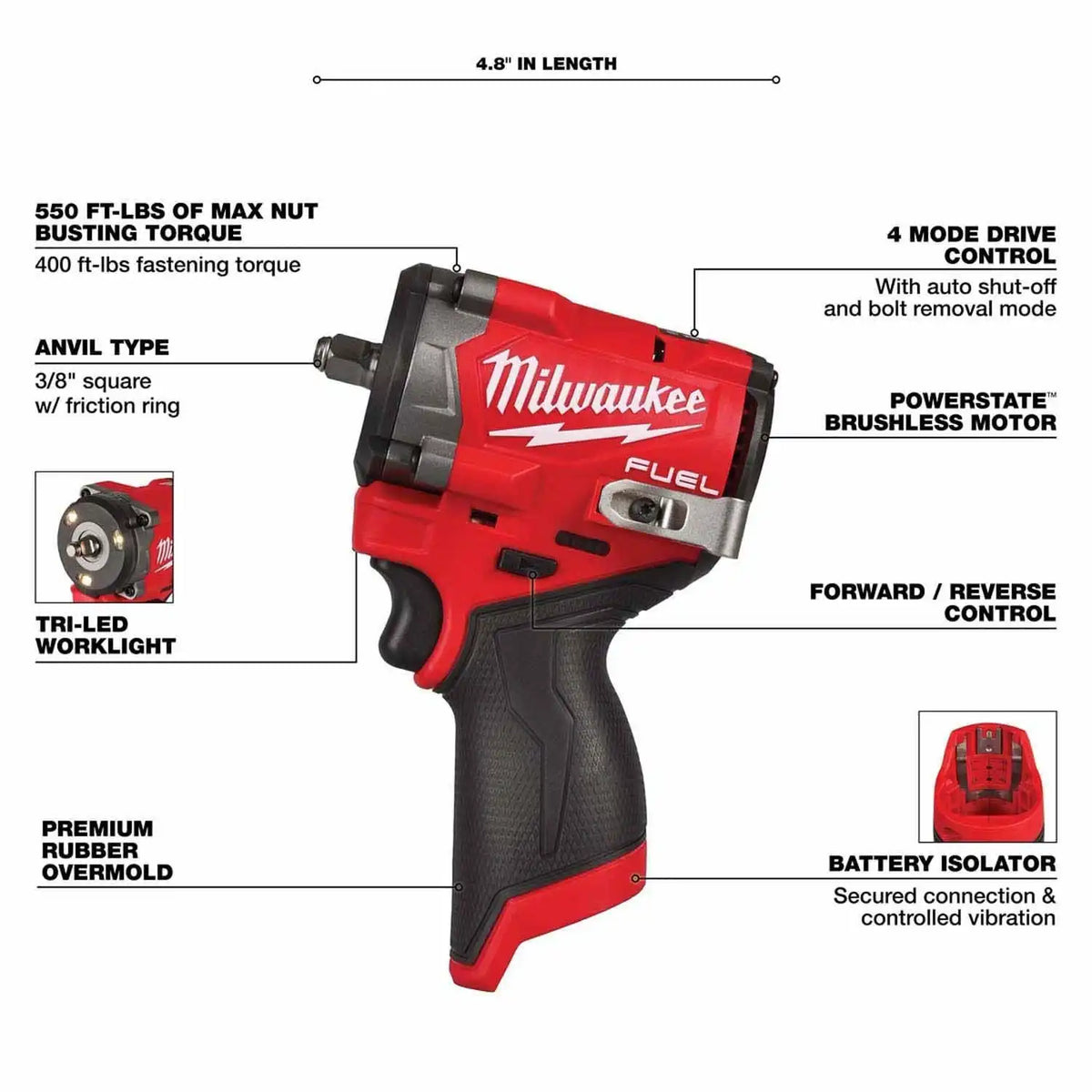 Milwaukee 3424-23 M12 FUEL 3-Tool Combo Kit