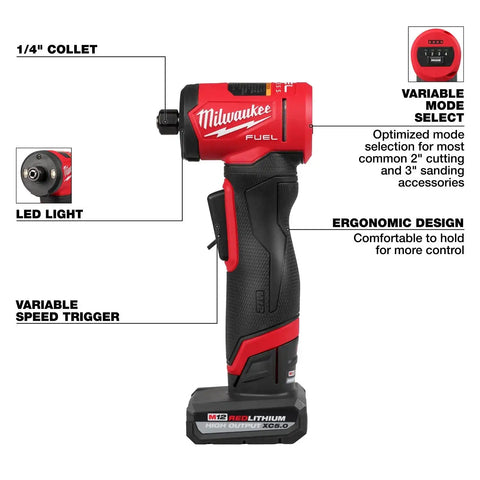 Milwaukee 3485-22 M12 FUEL 1/4" Right Angle Die Grinder Kit