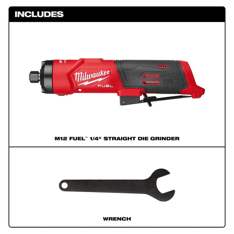 Milwaukee 3486-20 M12 Fuel 1/4" Cordless Brushless Straight Die Grinder Bare Tool