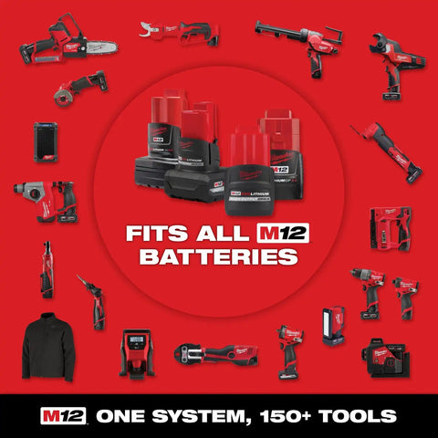 Milwaukee 3486-22 M12 FUEL 1/4" Straight Die Grinder Kit with 2 Batteries and Carrying Case