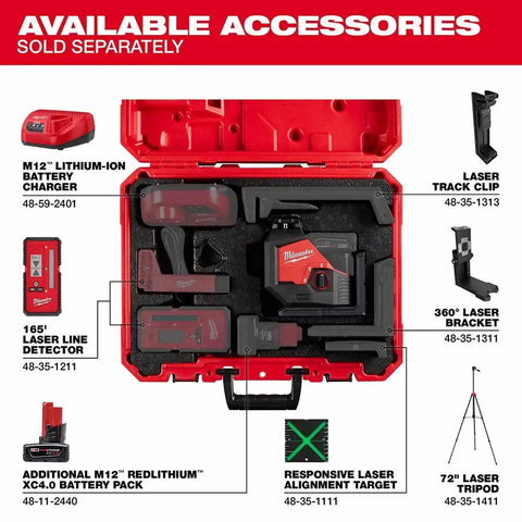 Milwaukee 3631-20 M12 Green Single Plane Laser