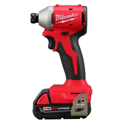 Milwaukee 3650-21CT M18 18V Compact Brushless 1/4" Hex Impact Driver Kit 4.4" L x 2.1" W (1 2.0Ah Battery, 1 Charger, 1 Contractor Bag)