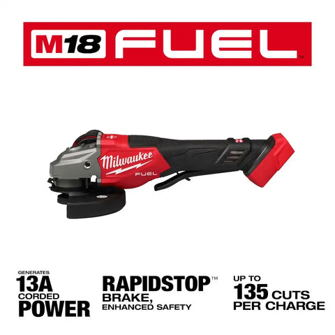 Milwaukee 3670-20 M18 FUEL 4-1/2"-6" Braking Grinder, Paddle Switch