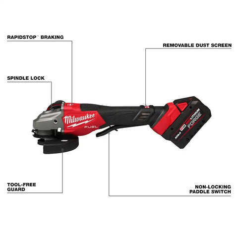 Milwaukee 3670-22 M18 FUEL 4-1/2"-6" Braking Grinder, Paddle Switch Kit