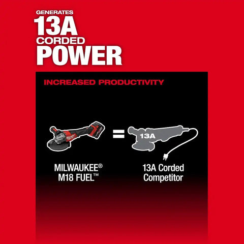 Milwaukee 3671-20 M18 FUEL 4-1/2"-6" Braking Grinder, Slide Switch