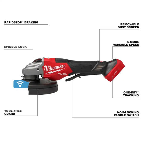 Milwaukee 3674-20 M18 FUEL 7" Variable Speed Braking Grinder