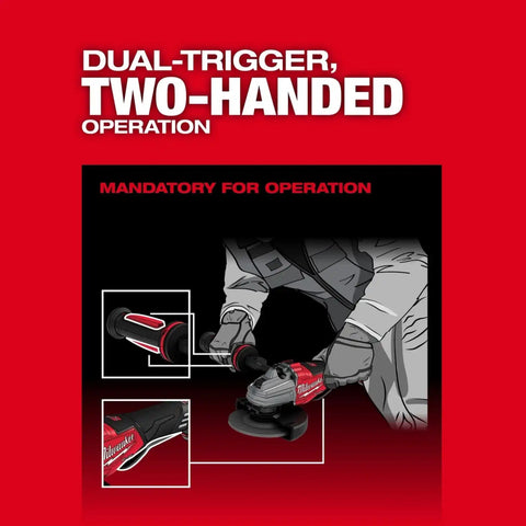 Milwaukee 3676-20 M18 FUEL 4-1/2 to 6 in. Dual-Trigger Variable Speed Braking Angle Grinder, Paddle Switch w/ ONE-KEY