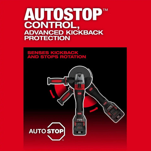 Milwaukee 3676-20 M18 FUEL 4-1/2 to 6 in. Dual-Trigger Variable Speed Braking Angle Grinder, Paddle Switch w/ ONE-KEY