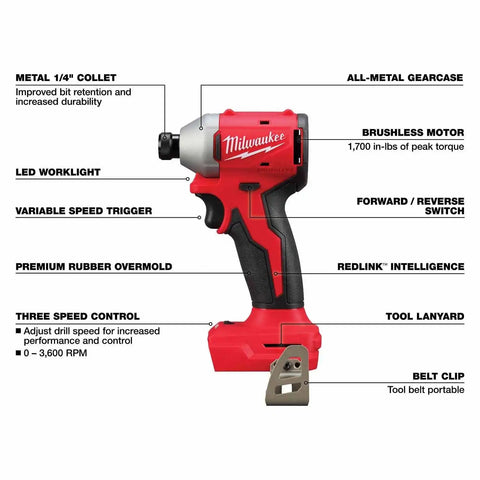 Milwaukee 3693-24CX M18 4-Tool Combo Kit