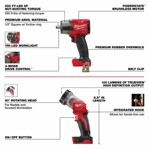 Milwaukee 3697-27 M18 Fuel 7-Tool Combo Kit