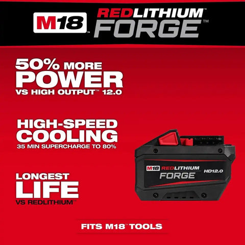 Milwaukee 48-11-1814 M18 REDLITHIUM FORGE HD12.0 12Ah Lithium-Ion Battery Pack (10 Pack)