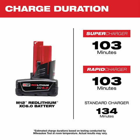 Milwaukee 48-11-2460 M12 REDLITHIUM XC 6.0 Extended Capacity Battery Pack