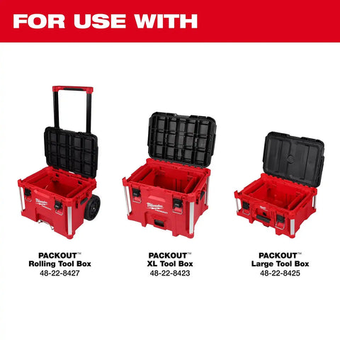 Milwaukee 48-22-8029 PACKOUT Tool Box Attachment Ready Tray with Accessory Compartments 19.84 in. x 13.11 in. x 4.41 in. (1 Each)
