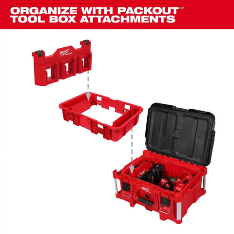Milwaukee 48-22-8029 PACKOUT Tool Box Attachment Ready Tray with Accessory Compartments 19.84 in. x 13.11 in. x 4.41 in. (1 Each)