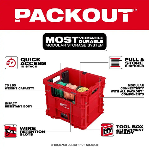 Milwaukee 48-22-8043 PACKOUT Wire Pulling XL Crate 19 x 15.88 x 15.69" with Insert