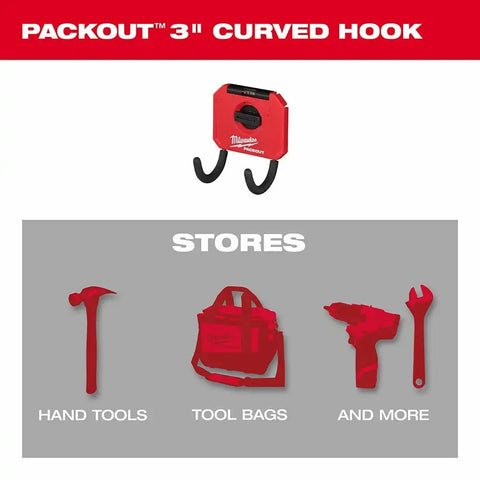 Milwaukee 48-22-8335 PACKOUT Shop Storage 3" Curved Hook