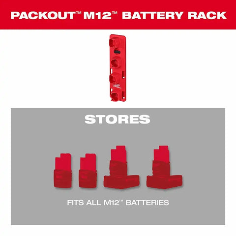 Milwaukee 48-22-8338 PACKOUT Shop Storage M12 Battery Holder