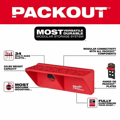 Milwaukee 48-22-8341 PACKOUT Shop Storage Screwdriver Rack