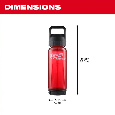 Milwaukee 48-22-8371R PACKOUT 25oz Bottle with Chug Lid - Red
