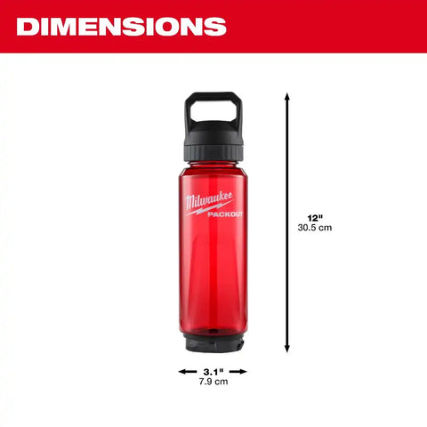 Milwaukee 48-22-8372R PACKOUT 34oz Bottle with Chug Lid - Red