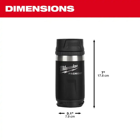 Milwaukee 48-22-8391B PACKOUT 12oz Insulated Bottle with Sip Lid
