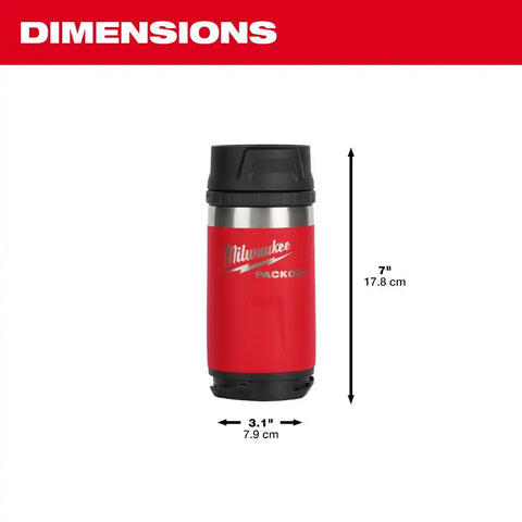 Milwaukee 48-22-8391R PACKOUT 12oz Insulated Bottle with Sip Lid