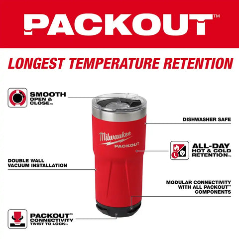 Milwaukee 48-22-8392R PACKOUT 20oz Red Tumbler