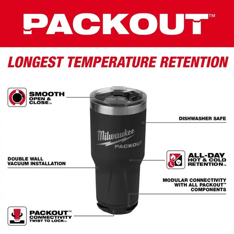 Milwaukee 48-82-8393BP PACKOUT 30oz Tumbler - Black