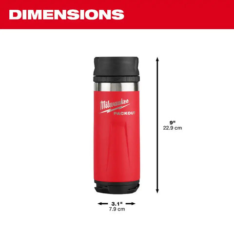 Milwaukee 48-22-8395R PACKOUT 18oz Insulated Bottle with Sip Lid