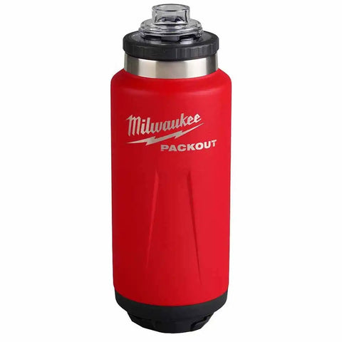 Milwaukee 48-22-8397R PACKOUT 36oz Insulated Bottle with Chug Lid - Red