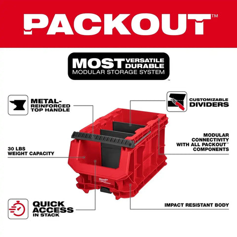 Milwaukee 48-22-8437 PACKOUT Compact Crate 15.75" x 9.13" x 8.75" with Dividers