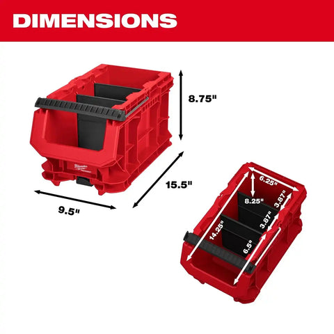 Milwaukee 48-22-8437 PACKOUT Compact Crate 15.75" x 9.13" x 8.75" with Dividers