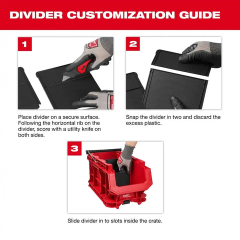 Milwaukee 48-22-8437 PACKOUT Compact Crate 15.75" x 9.13" x 8.75" with Dividers