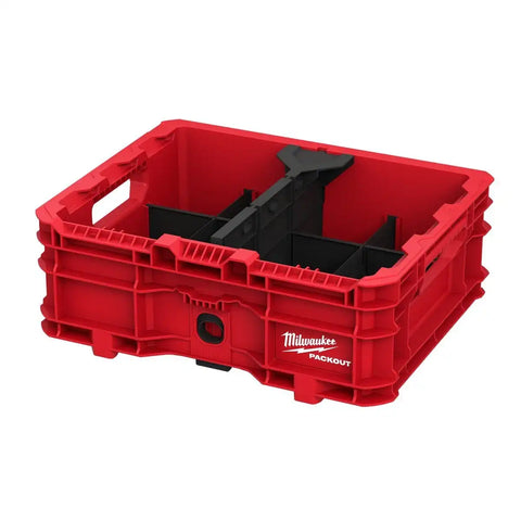 Milwaukee 48-22-8438 PACKOUT Low-Profile Crate with Dividers 18.63 x 14.75 x 6.75"