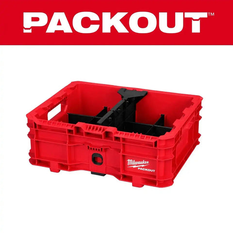 Milwaukee 48-22-8438 PACKOUT Low-Profile Crate with Dividers 18.63 x 14.75 x 6.75"