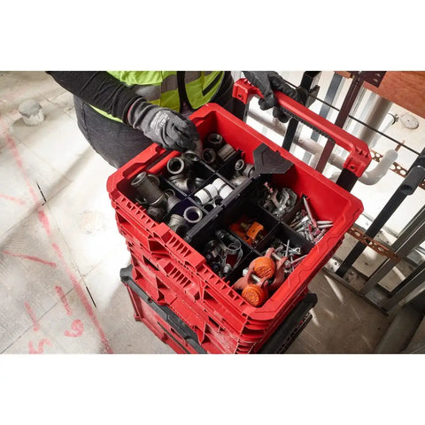 Milwaukee 48-22-8438 PACKOUT Low-Profile Crate with Dividers 18.63 x 14.75 x 6.75"
