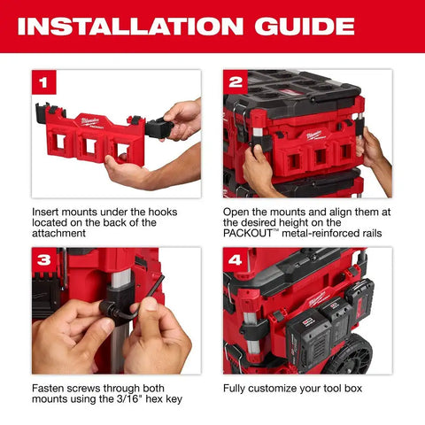 Milwaukee 48-22-8606 PACKOUT Tool Box 3-Hook Attachment